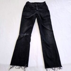 Lucky Brand Jeans Size 00 24 Magnetic Fray Mid Rise Ava Crop Mini Boot Cut 24x26